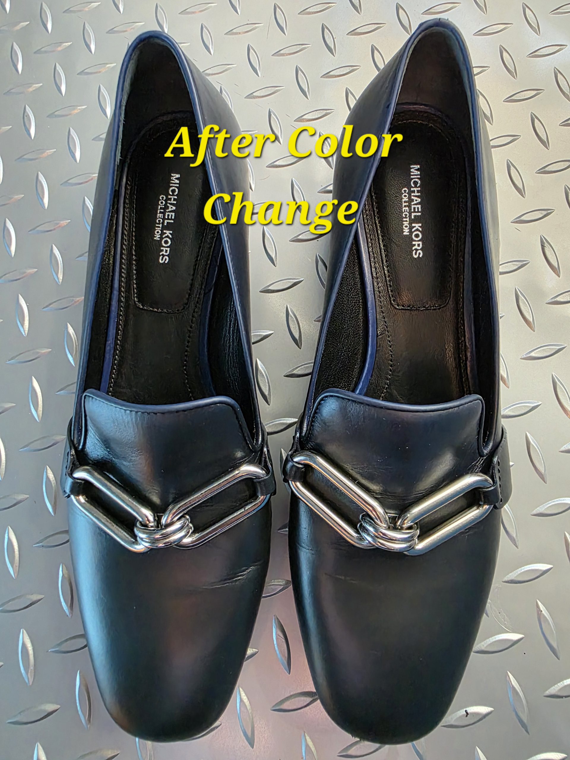 Michael Kors leather loafers after color change