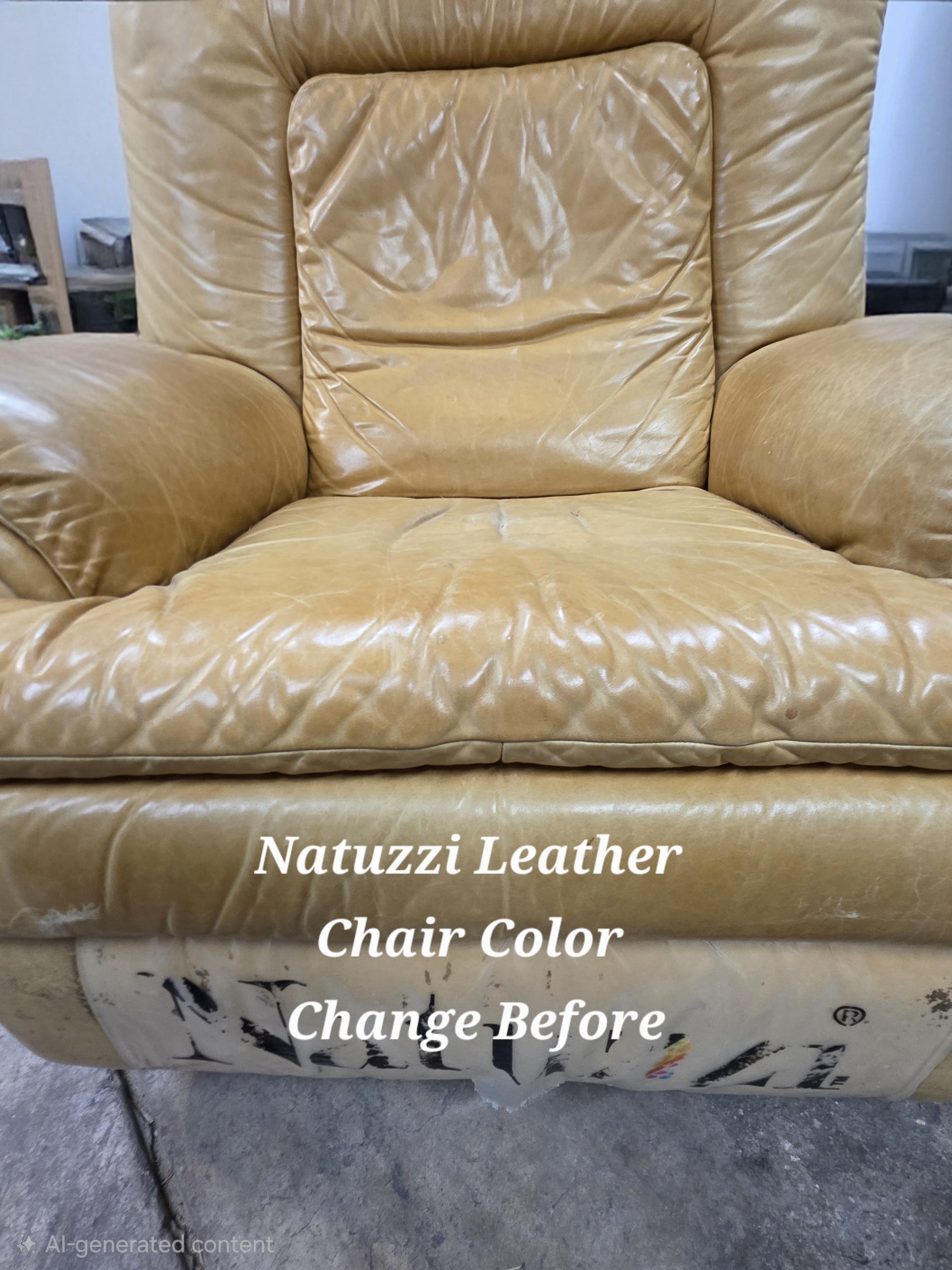 Natuzzi leather recliner before color change