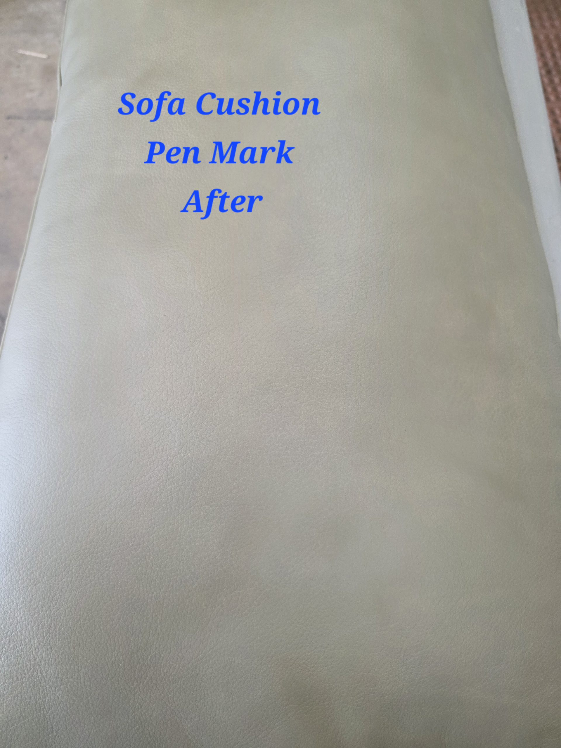 Sofa cushion after pen mark removal